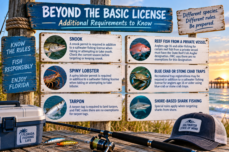 Some fish and activities need extra permits
