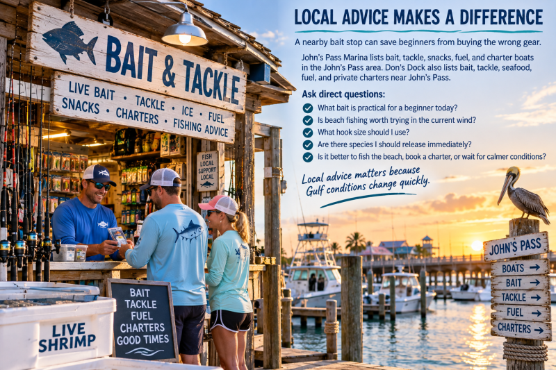 Bait, tackle, and local advice